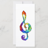 Rainbow Musical Key Treble Karte (Vorderseite)