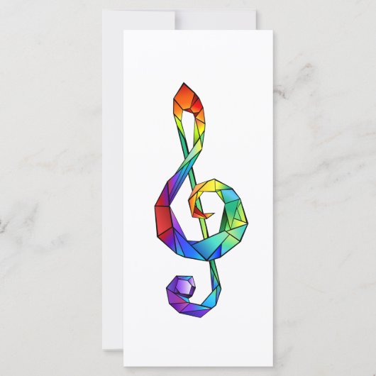 Rainbow Musical Key Treble Karte (Vorderseite)
