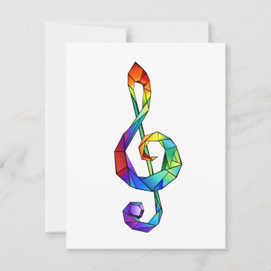 Rainbow Musical Key Treble Karte (Vorderseite)