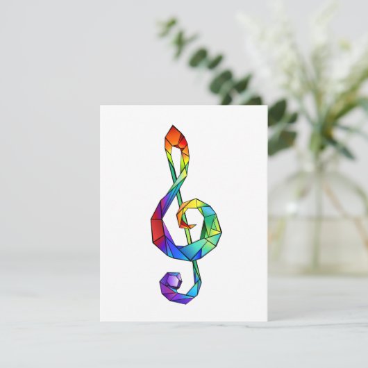Rainbow Musical Key Treble Karte (Stehend Vorderseite)