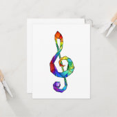 Rainbow Musical Key Treble Karte (Vorderseite/Rückseite Beispiel)