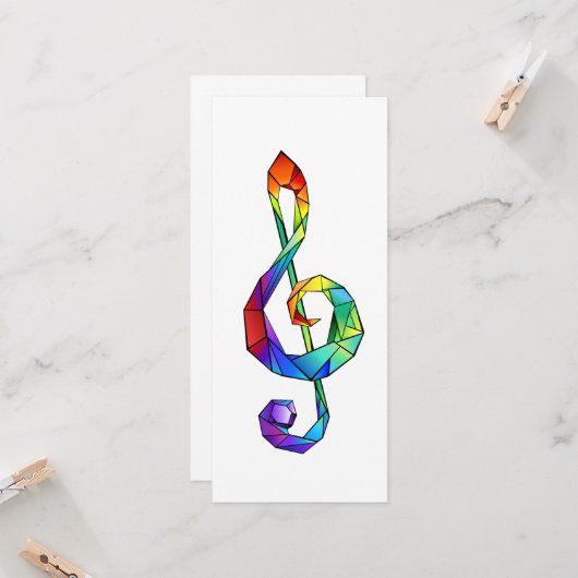 Rainbow Musical Key Treble Karte (Vorderseite/Rückseite Beispiel)