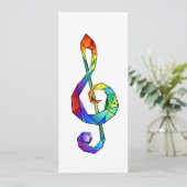 Rainbow Musical Key Treble Karte (Stehend Vorderseite)