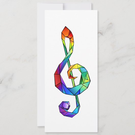 Rainbow Musical Key Treble Karte (Vorderseite)