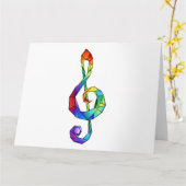 Rainbow Musical Key Treble Karte (Gelbe Blume)