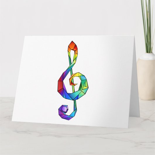 Rainbow Musical Key Treble Karte (Vorderseite)