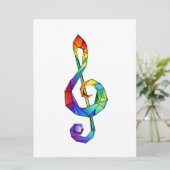 Rainbow Musical Key Treble Karte (Stehend Vorderseite)