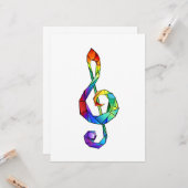 Rainbow Musical Key Treble Karte (Vorderseite/Rückseite Beispiel)