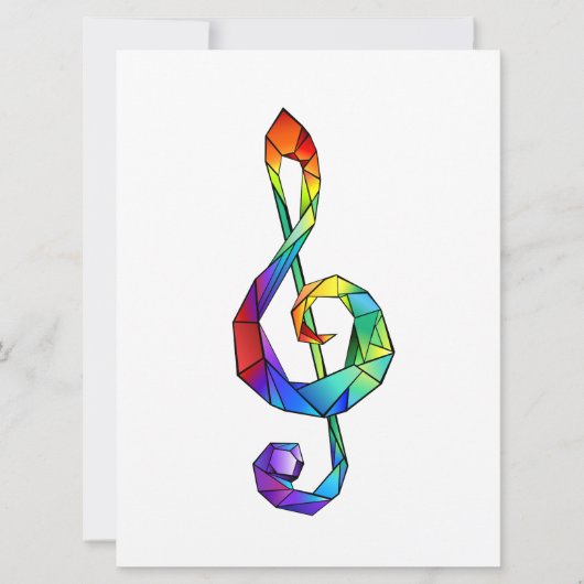 Rainbow Musical Key Treble Karte (Vorderseite)