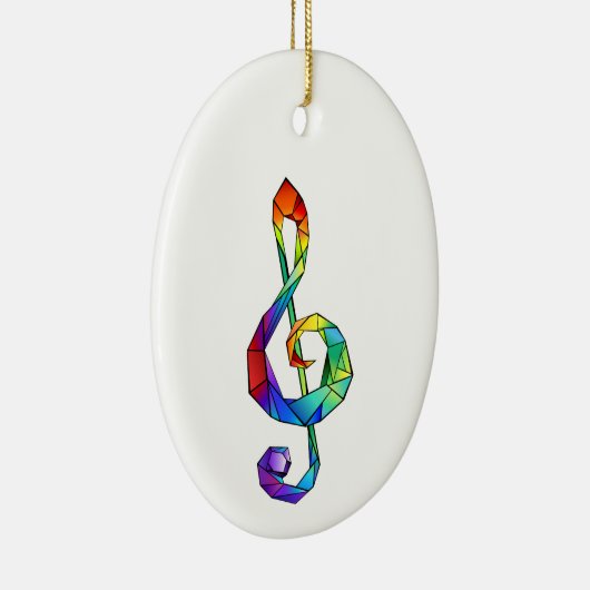 Rainbow Musical Key Treble Keramik Ornament (Rechts)