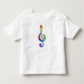Rainbow Musical Key Treble Kleinkind T-shirt (Vorderseite)