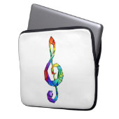 Rainbow Musical Key Treble Laptopschutzhülle (Vorderseite Links)