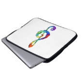 Rainbow Musical Key Treble Laptopschutzhülle (Vorne Knopf)