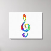 Rainbow Musical Key Treble Leinwanddruck (Vorderseite)