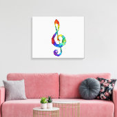 Rainbow Musical Key Treble Leinwanddruck (Insitu (Wohnzimmer))