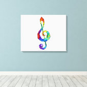 Rainbow Musical Key Treble Leinwanddruck (Insitu (Holzboden))