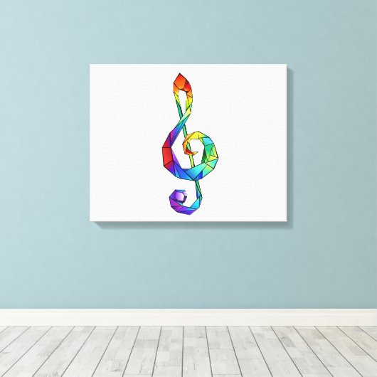 Rainbow Musical Key Treble Leinwanddruck (Insitu (Holzboden))