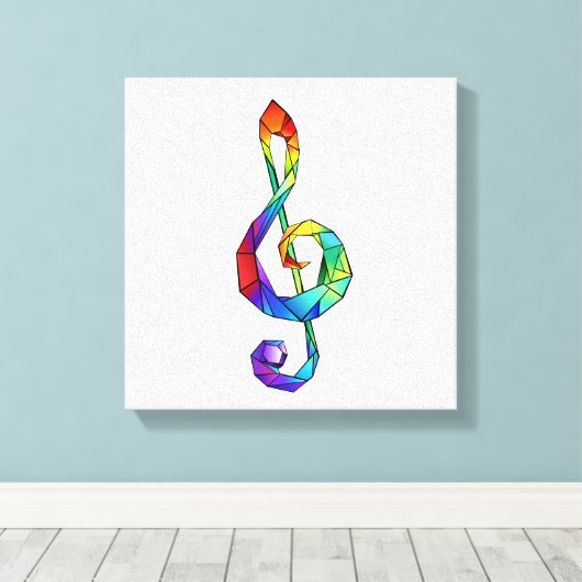 Rainbow Musical Key Treble Leinwanddruck (Insitu (Holzboden))