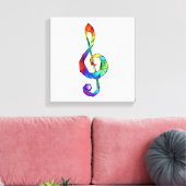 Rainbow Musical Key Treble Leinwanddruck (Insitu (Wohnzimmer))
