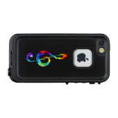 Rainbow Musical Key Treble LifeProof iPhone Hülle (Rückseite (Horizontal))