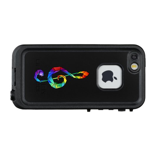 Rainbow Musical Key Treble LifeProof iPhone Hülle (Rückseite (Horizontal))