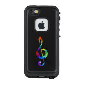 Rainbow Musical Key Treble LifeProof iPhone Hülle (Rückseite)