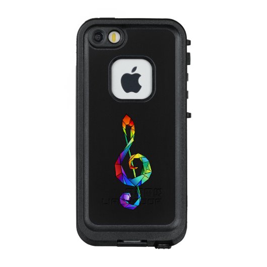 Rainbow Musical Key Treble LifeProof iPhone Hülle (Rückseite)