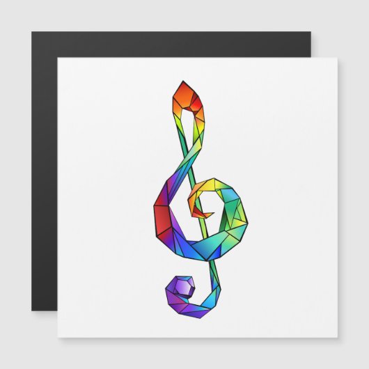 Rainbow Musical Key Treble Magneteinladung (Vorne/Hinten)