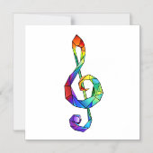 Rainbow Musical Key Treble Magneteinladung (Vorderseite)