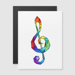 Rainbow Musical Key Treble Magneteinladung