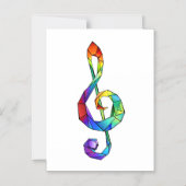 Rainbow Musical Key Treble Magneteinladung (Vorderseite)