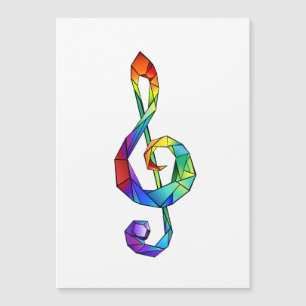 Rainbow Musical Key Treble Magnetkarte