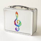 Rainbow Musical Key Treble Metall Brotdose (Rückseite)