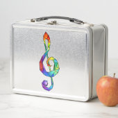 Rainbow Musical Key Treble Metall Brotdose (Beispiel)