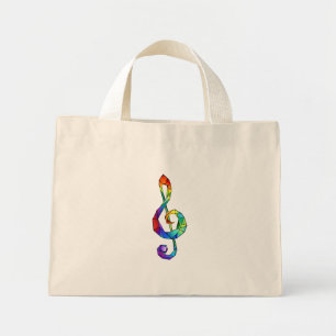 Rainbow Musical Key Treble Mini Stoffbeutel