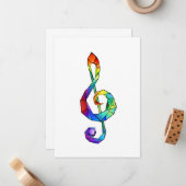 Rainbow Musical Key Treble Mitteilungskarte (Vorderseite/Rückseite Beispiel)
