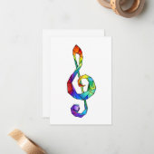 Rainbow Musical Key Treble Mitteilungskarte (Vorderseite/Rückseite Beispiel)
