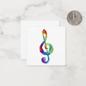 Rainbow Musical Key Treble Mitteilungskarte (Vorderseite/Rückseite Beispiel)