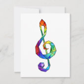 Rainbow Musical Key Treble Mitteilungskarte (Vorderseite)