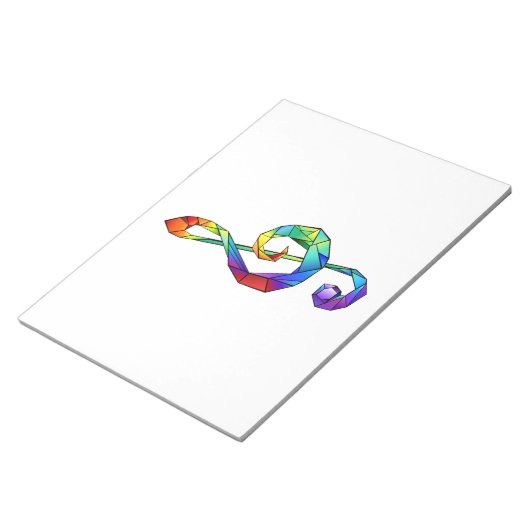 Rainbow Musical Key Treble Notizblock (angewinkelt)