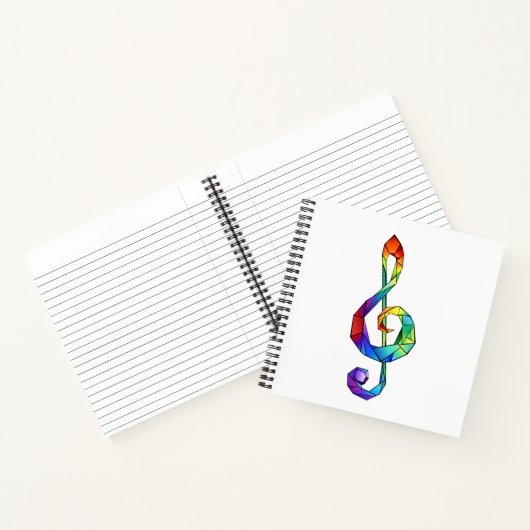 Rainbow Musical Key Treble Notizblock (Innenseite)