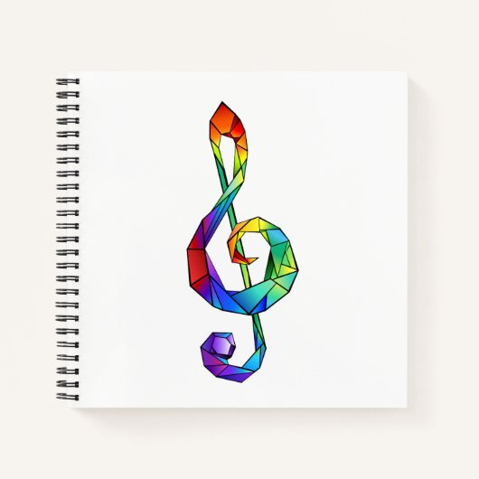 Rainbow Musical Key Treble Notizblock (Vorderseite)