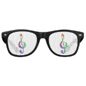 Rainbow Musical Key Treble Partybrille (Vorderseite)