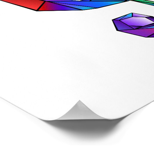 Rainbow Musical Key Treble Poster (Ecke)