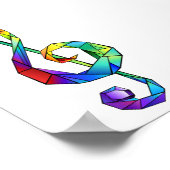 Rainbow Musical Key Treble Poster (Ecke)