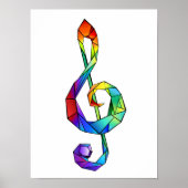 Rainbow Musical Key Treble Poster (Vorne)
