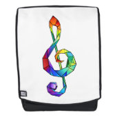 Rainbow Musical Key Treble Rucksack (Vorderseite)