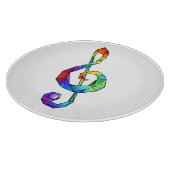 Rainbow Musical Key Treble Schneidebrett (Ecke)