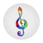 Rainbow Musical Key Treble Schneidebrett (Vorderseite)