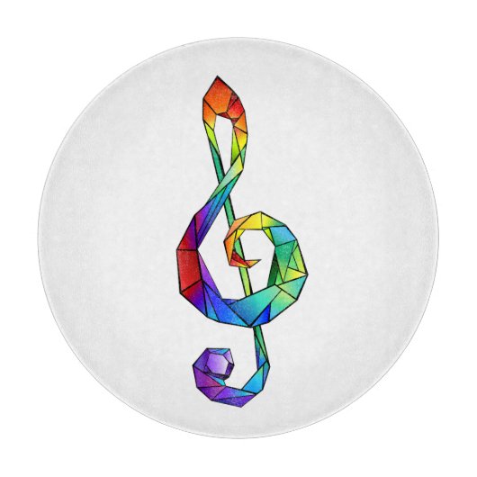 Rainbow Musical Key Treble Schneidebrett (Vorderseite)